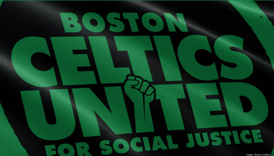 Boston Celtics United for Social Justice banner