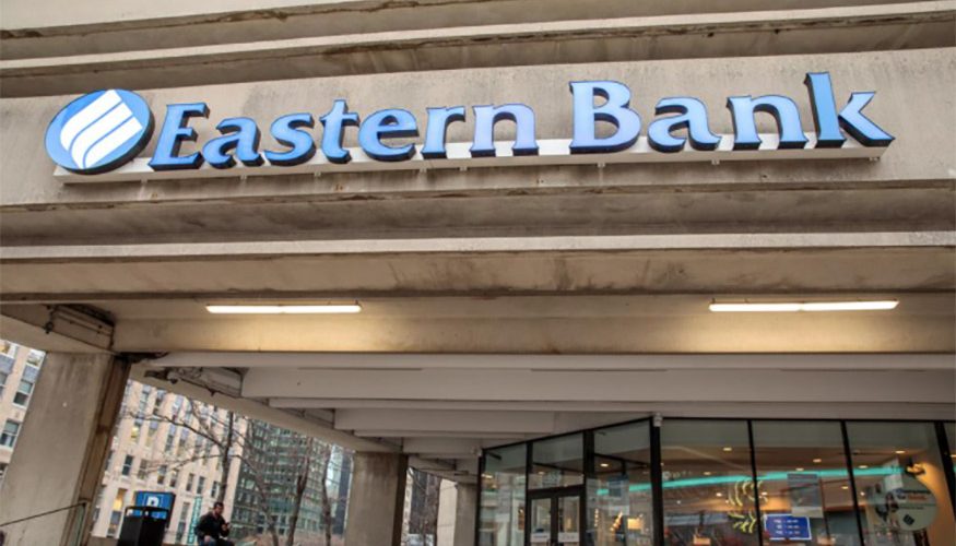 front of Eastern Bank building