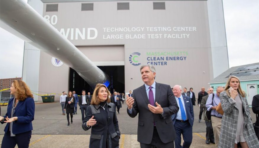 GE CEO Larry Culp, with Lt. Gov. Karyn Polito