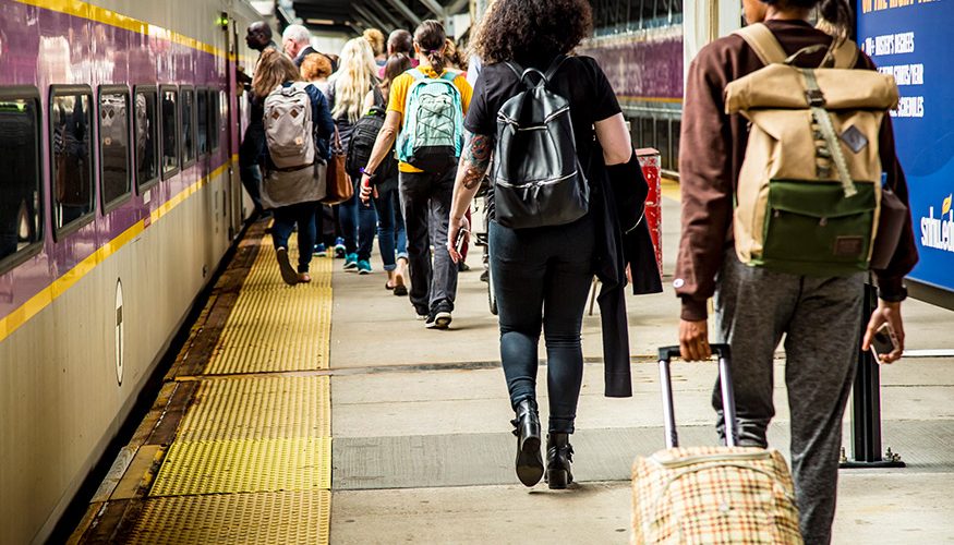 commuters on train platform