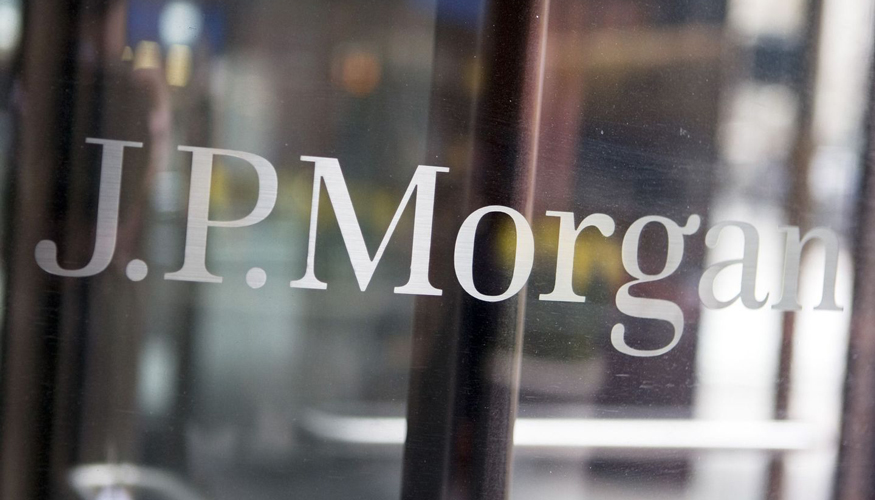 "J.P. Morgan" on glass