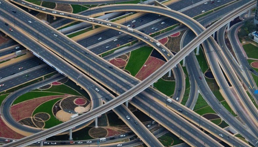 crisscrossing highways