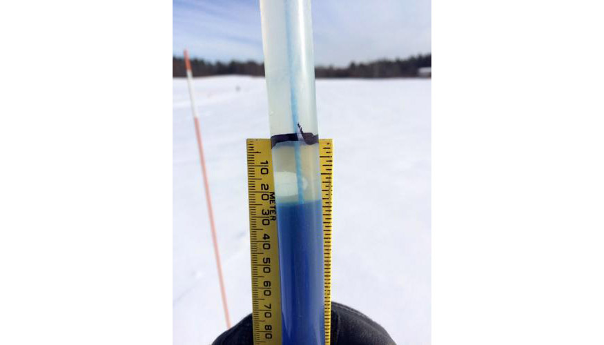 The new measuring system used by a University of New Hampshire research team builds on one of the oldest and most common methods for measuring soil frost depth, the Gandahl frost tube used since the 1950s, pictured here.